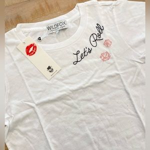 Wildfox LETS ROLL tee shirt Nwt S short sleeve fun vegas top